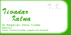 tivadar kalna business card